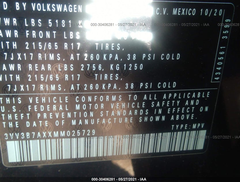 3VV3B7AXXMM025729