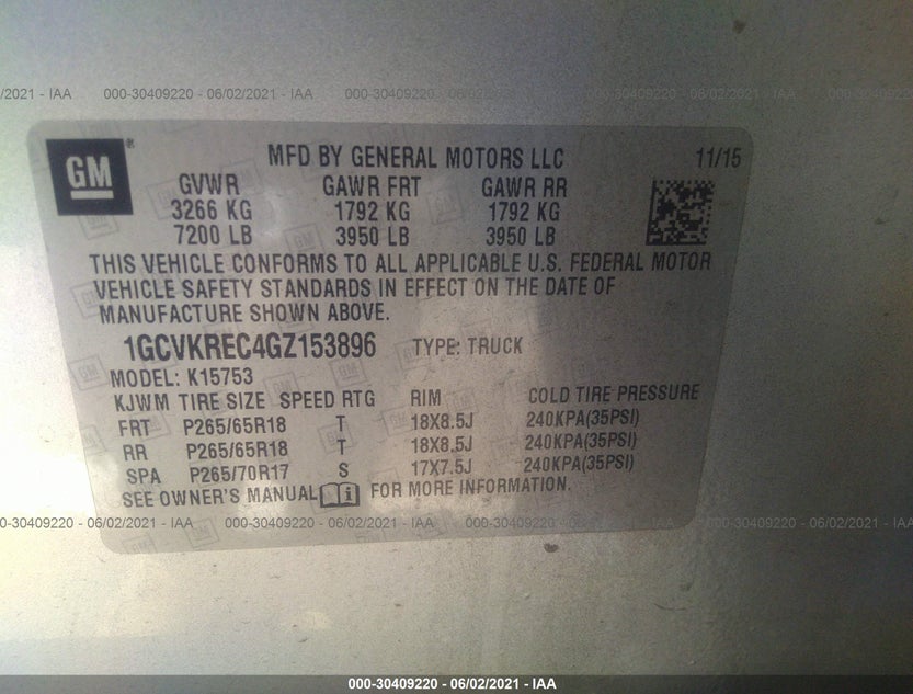 1GCVKREC4GZ153896