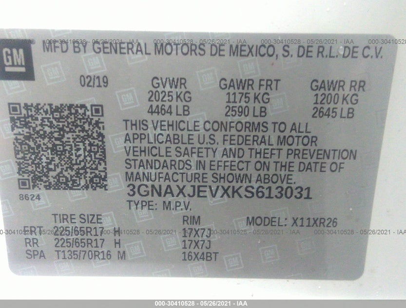 3GNAXJEVXKS613031