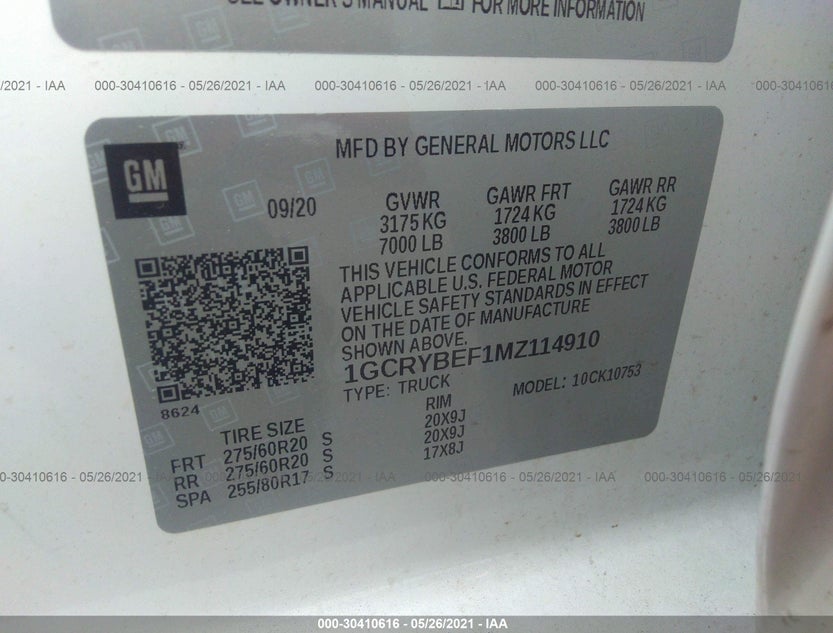 1GCRYBEF1MZ114910