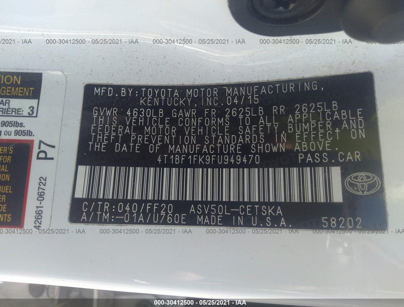 4T1BF1FK9FU949470