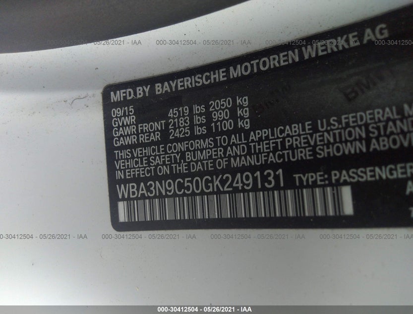 WBA3N9C50GK249131