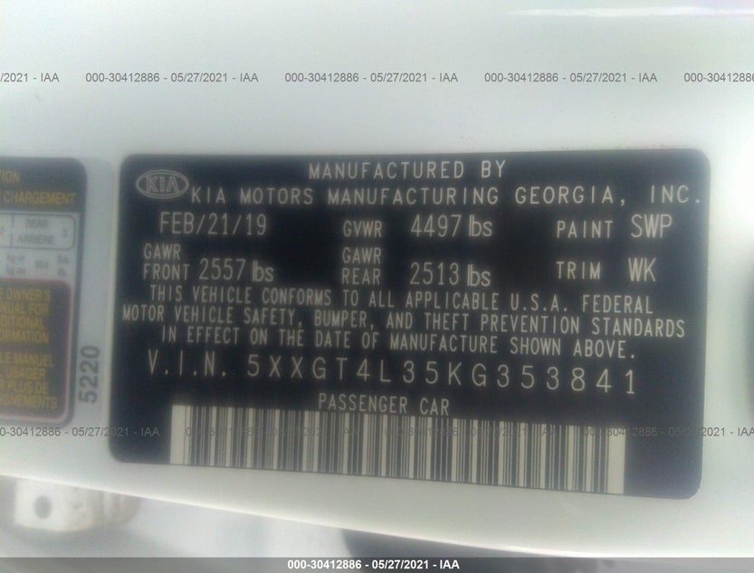 5XXGT4L35KG353841