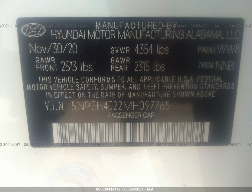 5NPEH4J22MH097765