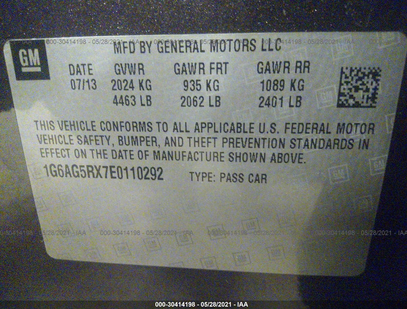 1G6AG5RX7E0110292