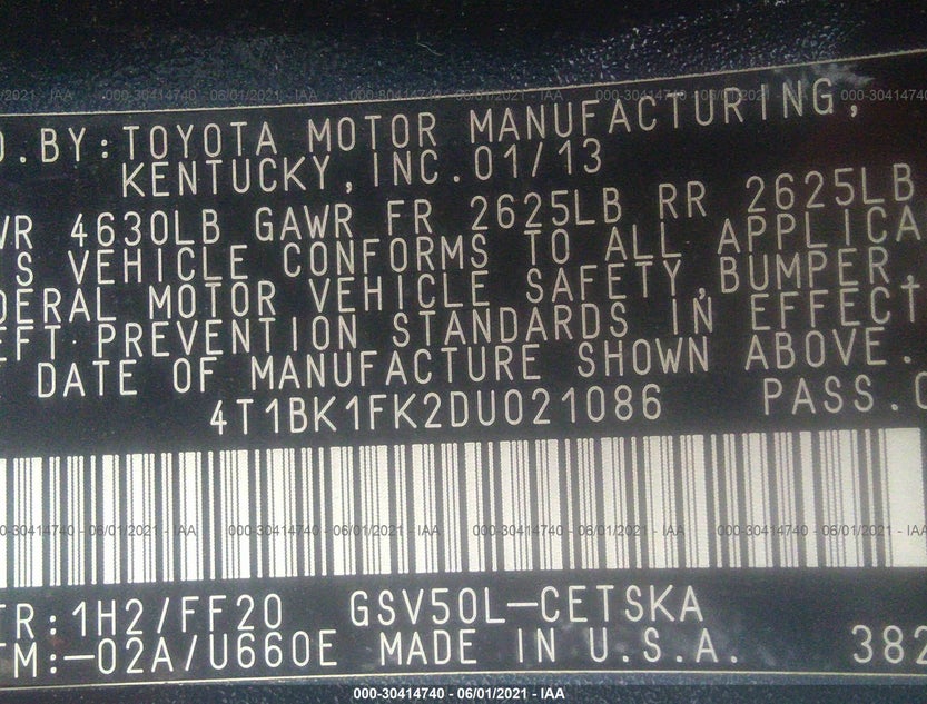 4T1BK1FK2DU021086