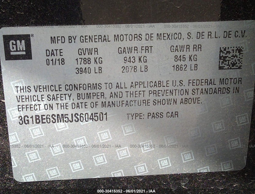 3G1BE6SM5JS604501