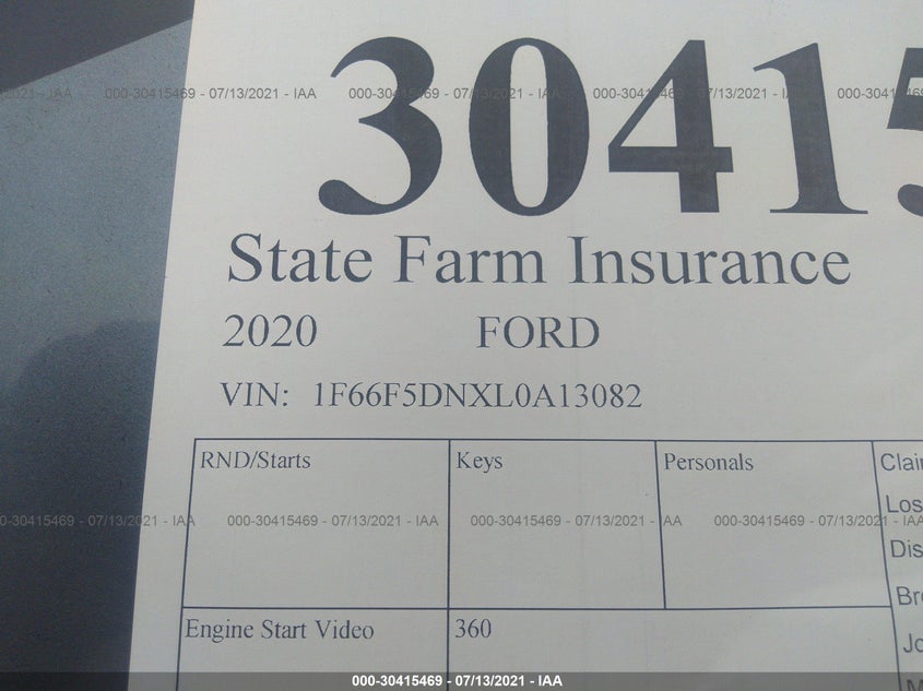 1F66F5DNXL0A13082 2020 FORD  photo no. 9