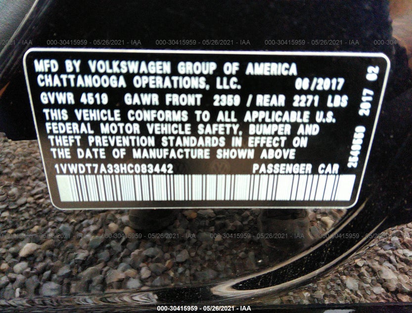 1VWDT7A33HC083442