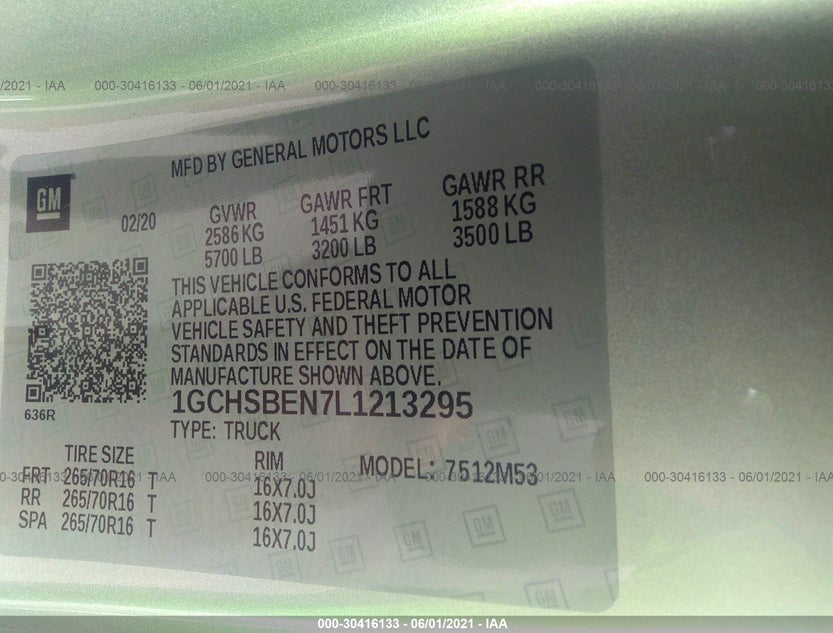 1GCHSBEN7L1213295
