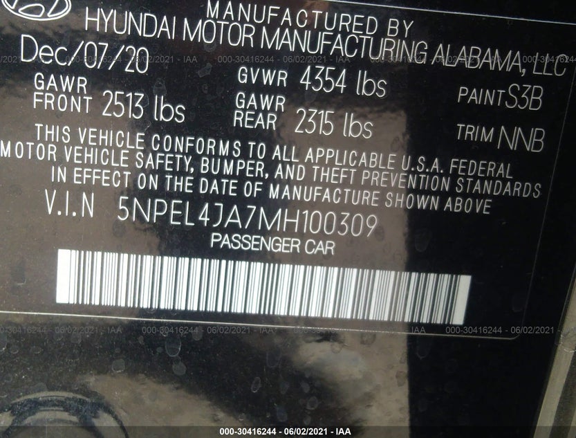 5NPEL4JA7MH100309