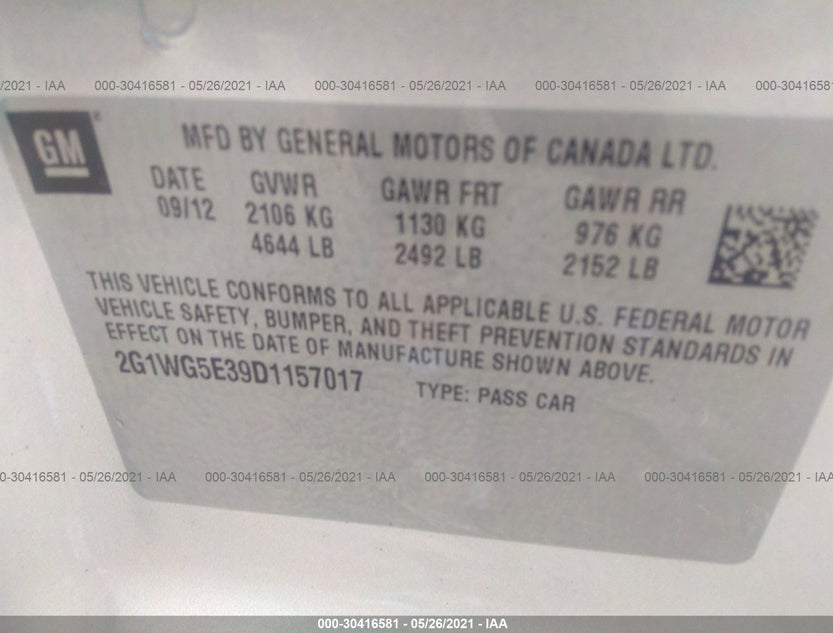 2G1WG5E39D1157017