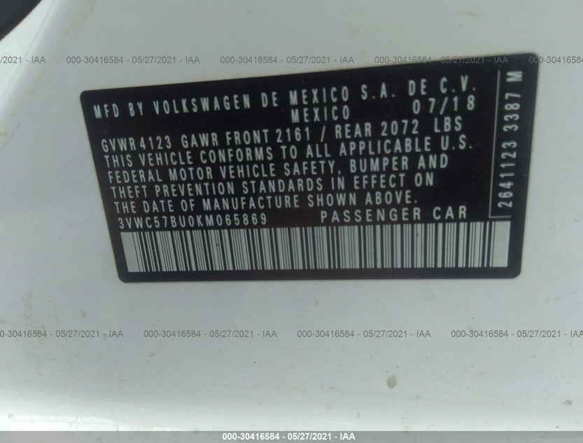 3VWC57BU0KM065869