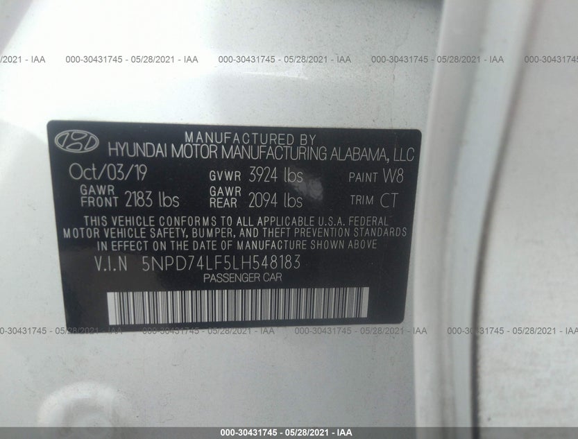 5NPD74LF5LH548183