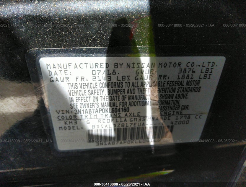 3N1AB7AP0KL604160