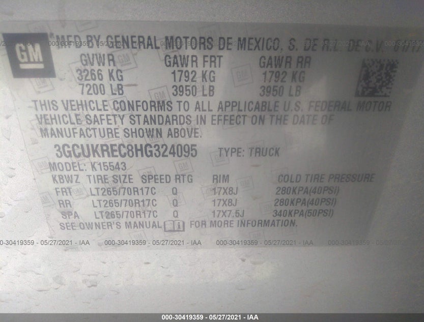 3GCUKREC8HG324095