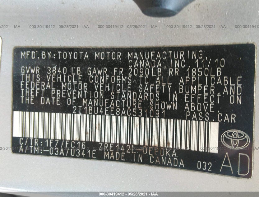2T1BU4EE8AC531091