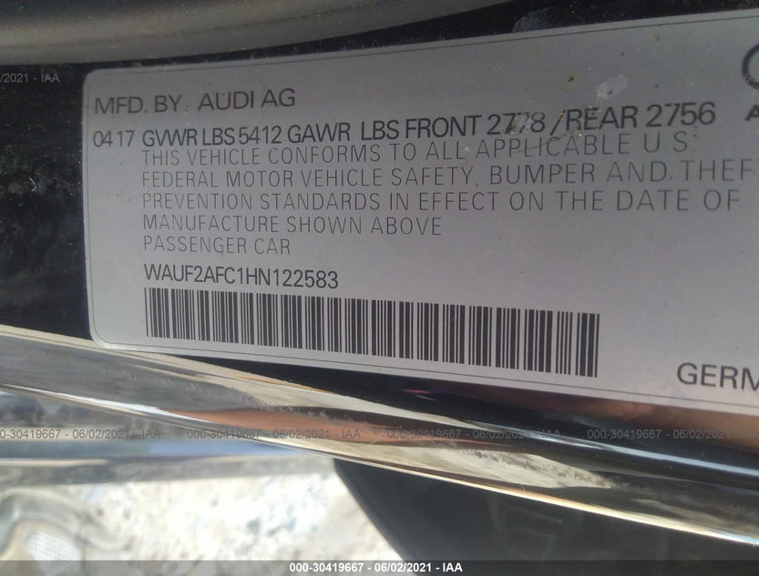 WAUF2AFC1HN122583