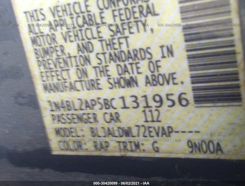 1N4BL2AP5BC131956