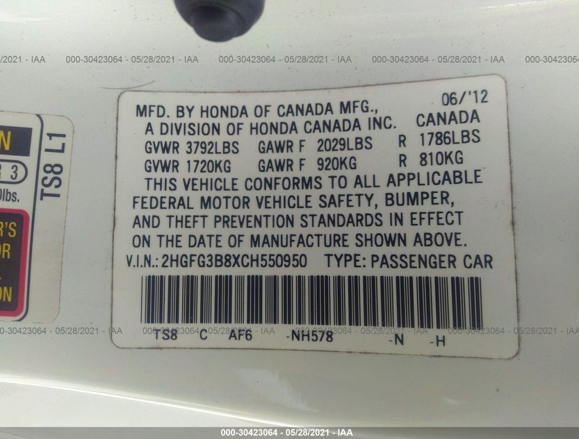 2HGFG3B8XCH550950