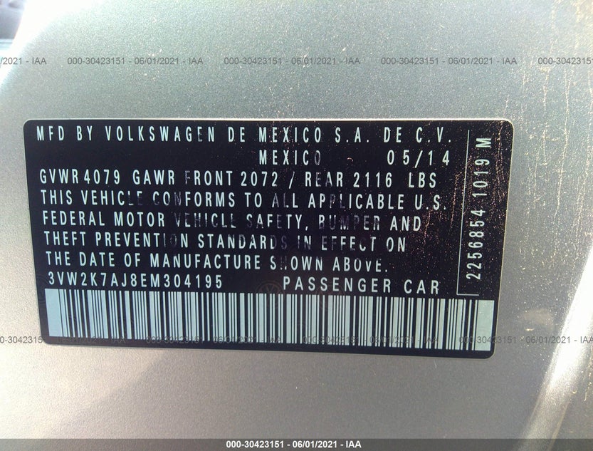 3VW2K7AJ8EM304195