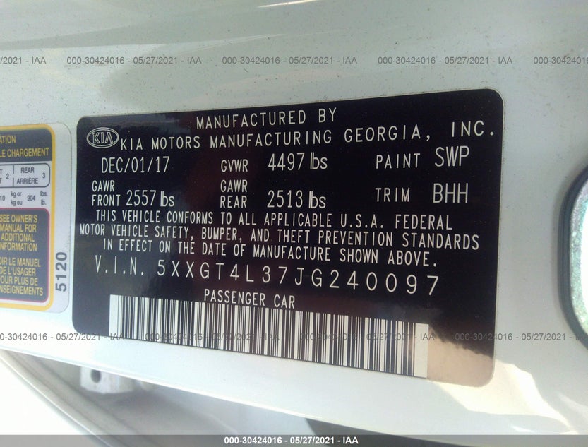 5XXGT4L37JG240097