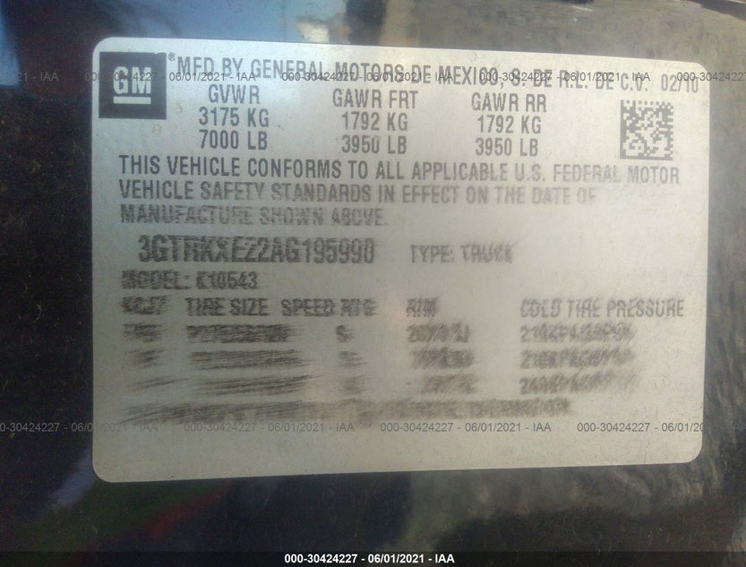 3GTRKXE22AG195990