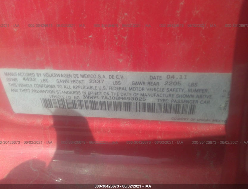 3VWPL7AJ0BM693025
