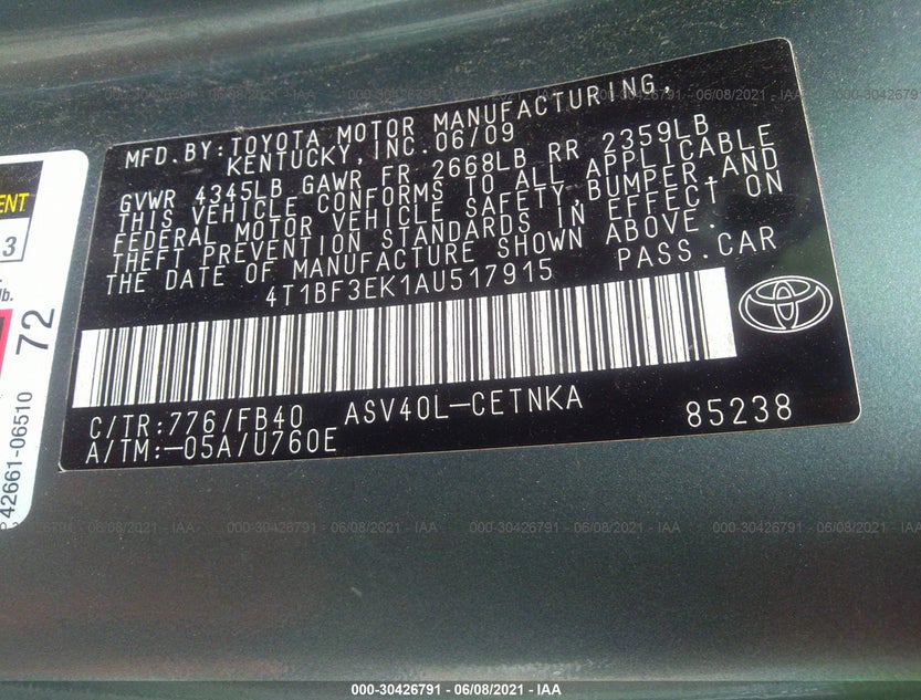 4T1BF3EK1AU517915