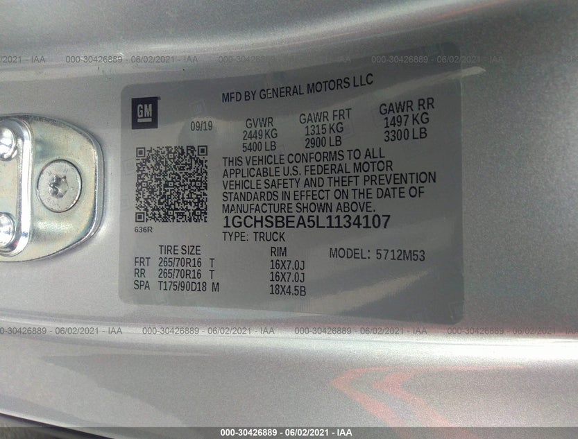 1GCHSBEA5L1134107