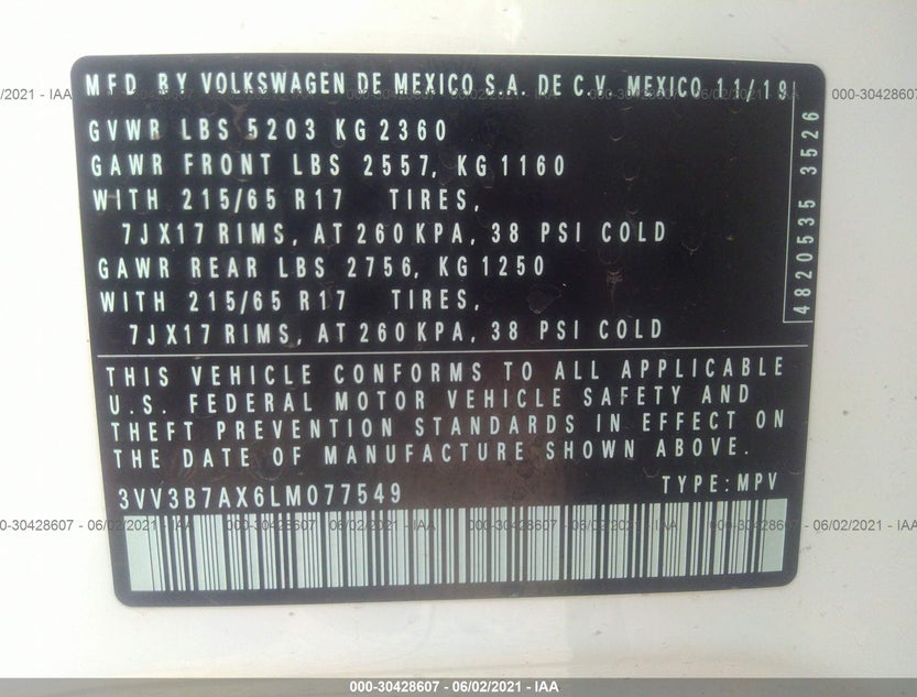3VV3B7AX6LM077549