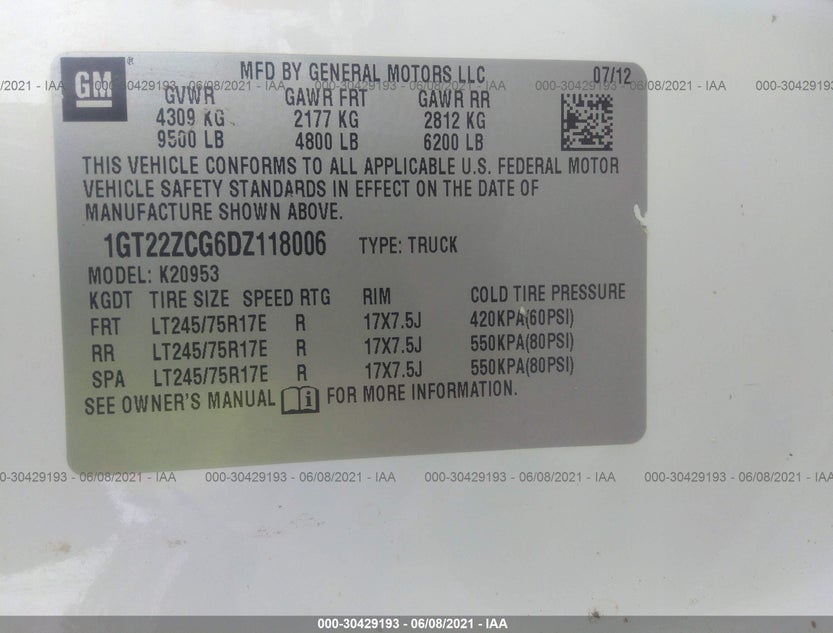 1GT22ZCG6DZ118006