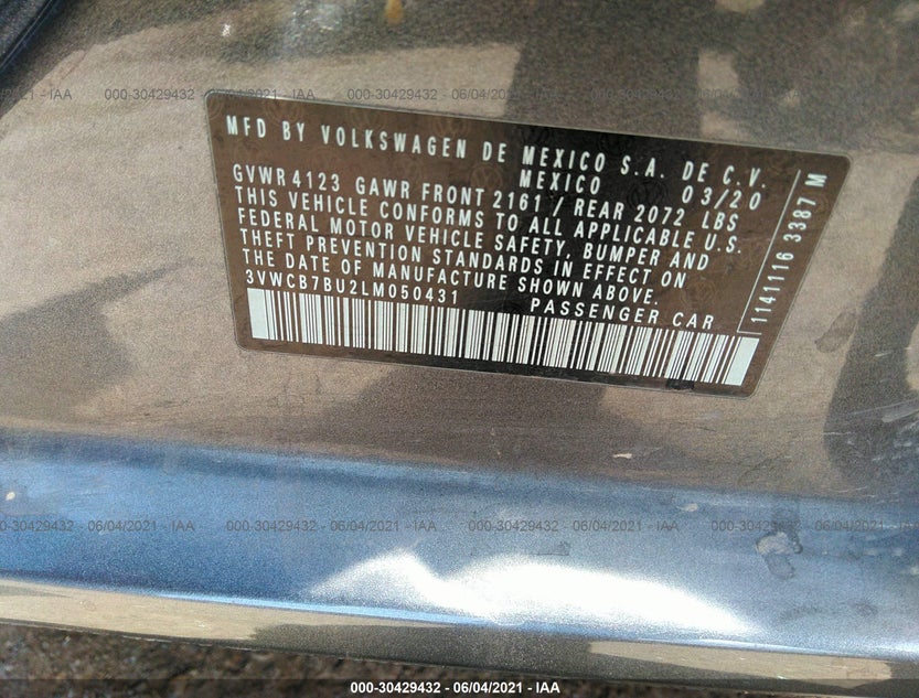 3VWCB7BU2LM050431