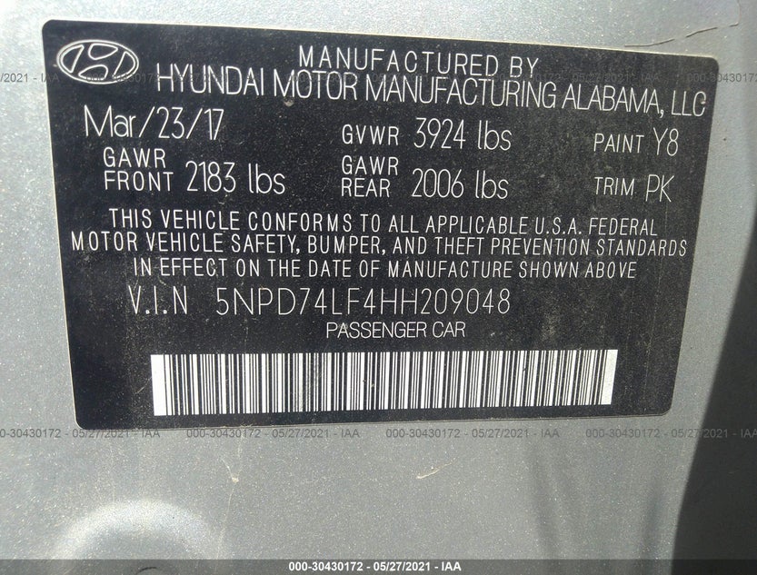 5NPD74LF4HH209048