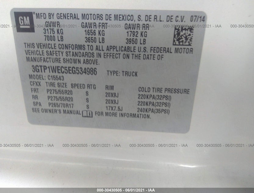 3GTP1WEC5EG534986