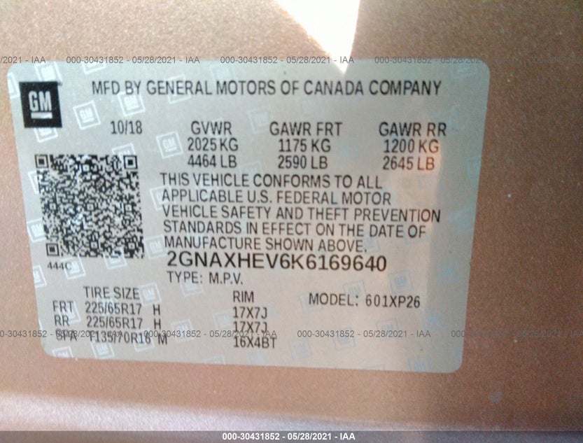 2GNAXHEV6K6169640