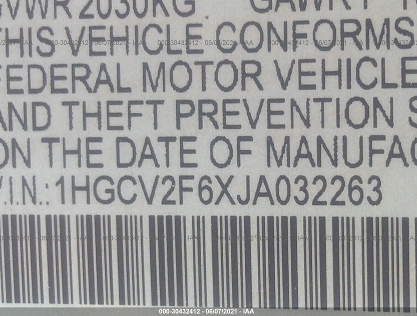 1HGCV2F6XJA032263