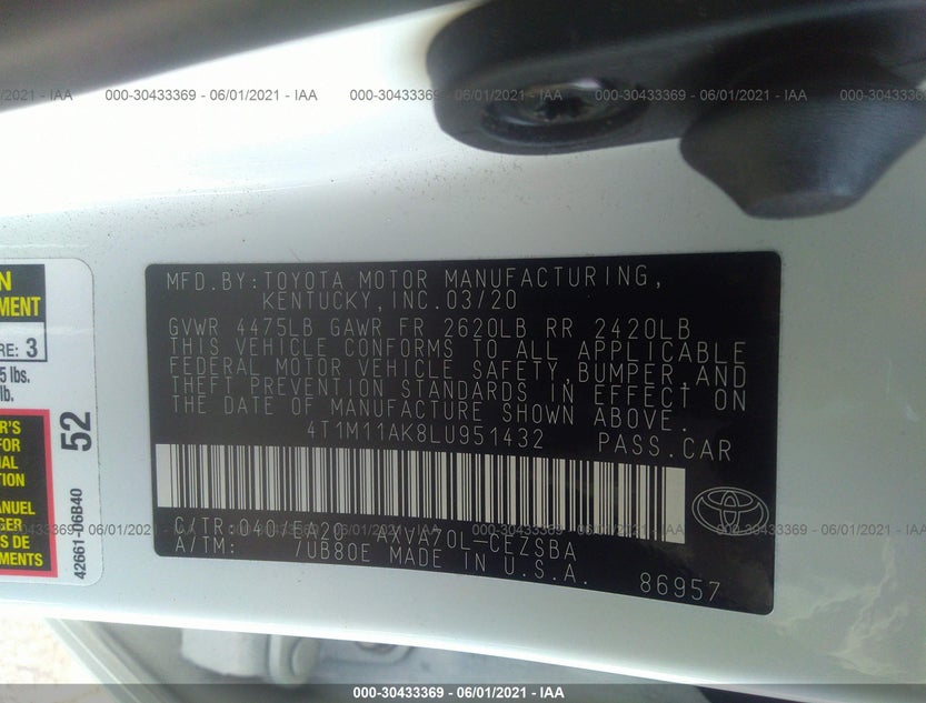 4T1M11AK8LU951432