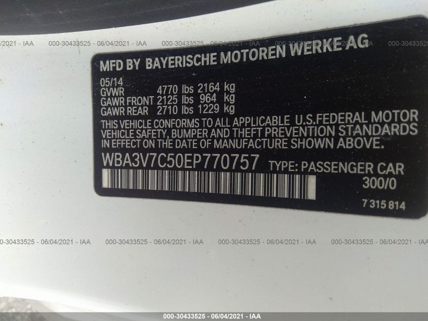 WBA3V7C50EP770757 2014 BMW 428I