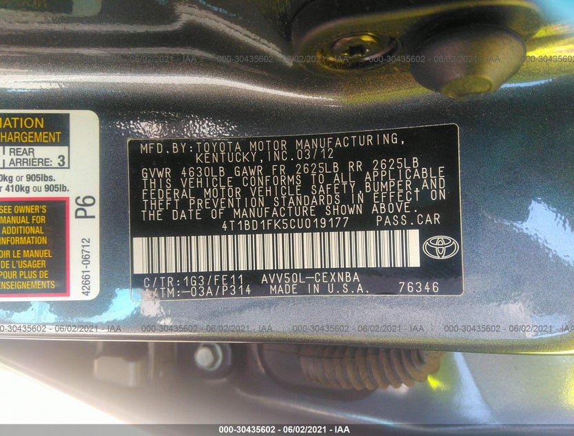 4T1BD1FK5CU019177