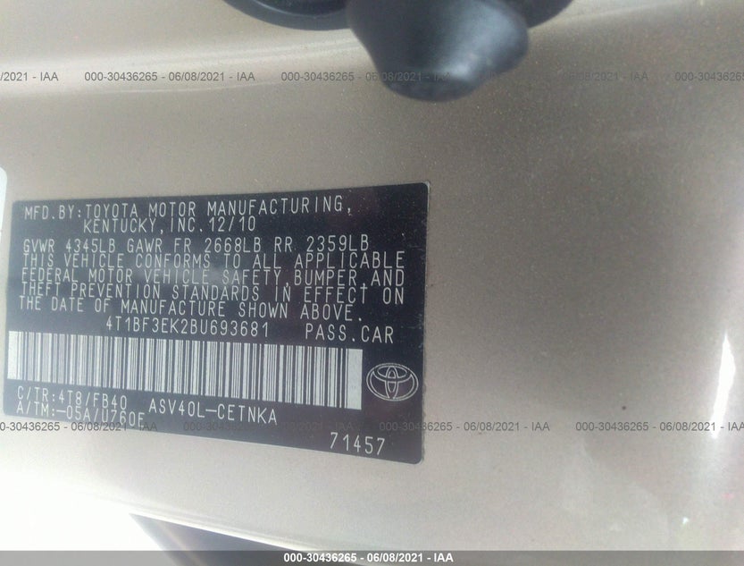 4T1BF3EK2BU693681