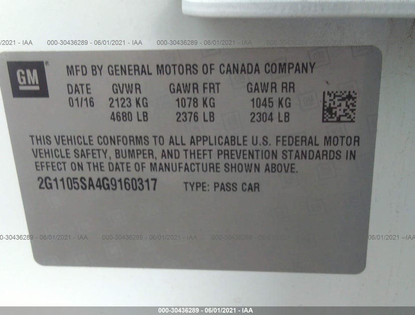 2G1105SA4G9160317