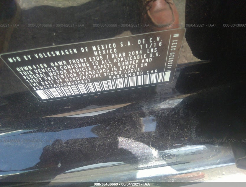 3VW5T7AU3HM030607