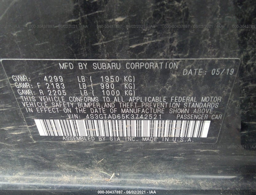4S3GTAD65K3742521