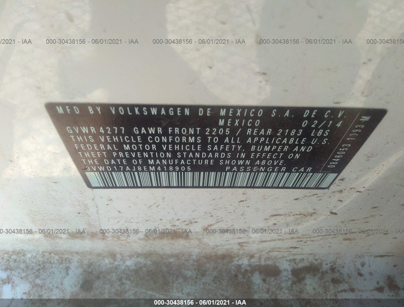 3VWD17AJ8EM418905