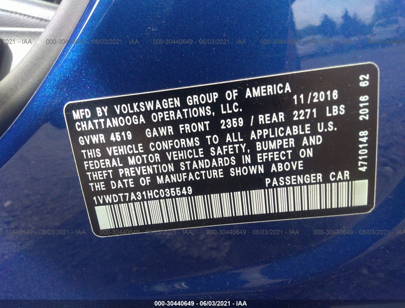 1VWDT7A31HC035549
