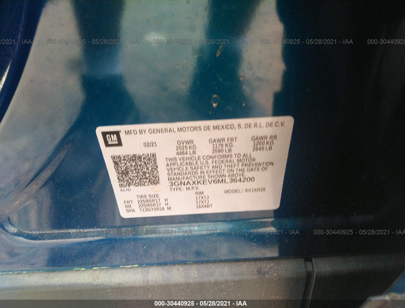 3GNAXKEV6ML364200
