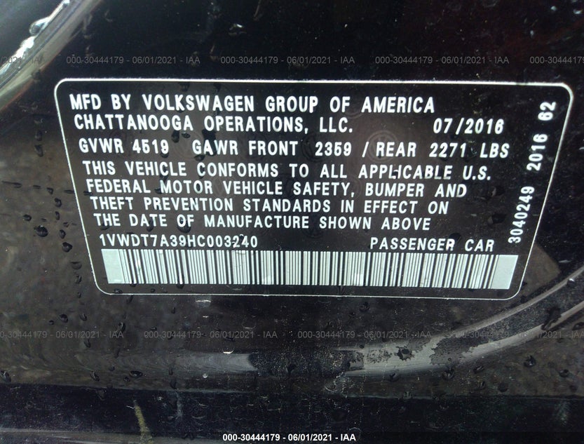 1VWDT7A39HC003240