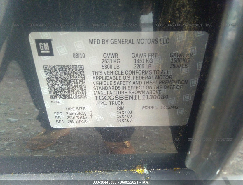 1GCGSBEN1L1130084