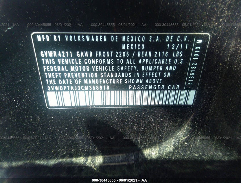 3VWDP7AJ3CM358916